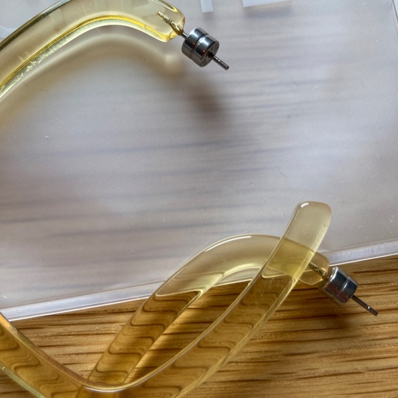 SOLD Machete Large Square Hoops NWT Transparent Yellow - Picture 12 of 13